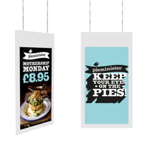 Présentoirs de fenêtre double face suspendus